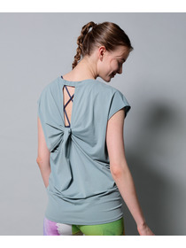 【Julier】【定番】ライトプライム バッククロスチュニック/エコ・UVカット・吸汗速乾・ホットヨガ対応・ラッシュガード 詳細画像 ネイビー 1