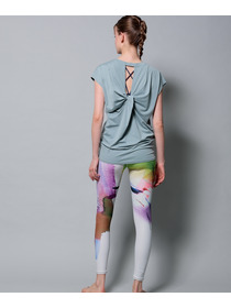 【Julier】【定番】ライトプライム バッククロスチュニック/エコ・UVカット・吸汗速乾・ホットヨガ対応・ラッシュガード 詳細画像 ネイビー 4