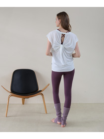 【Julier】【定番】ライトプライム バッククロスチュニック/エコ・UVカット・吸汗速乾・ホットヨガ対応・ラッシュガード 詳細画像 ネイビー 6