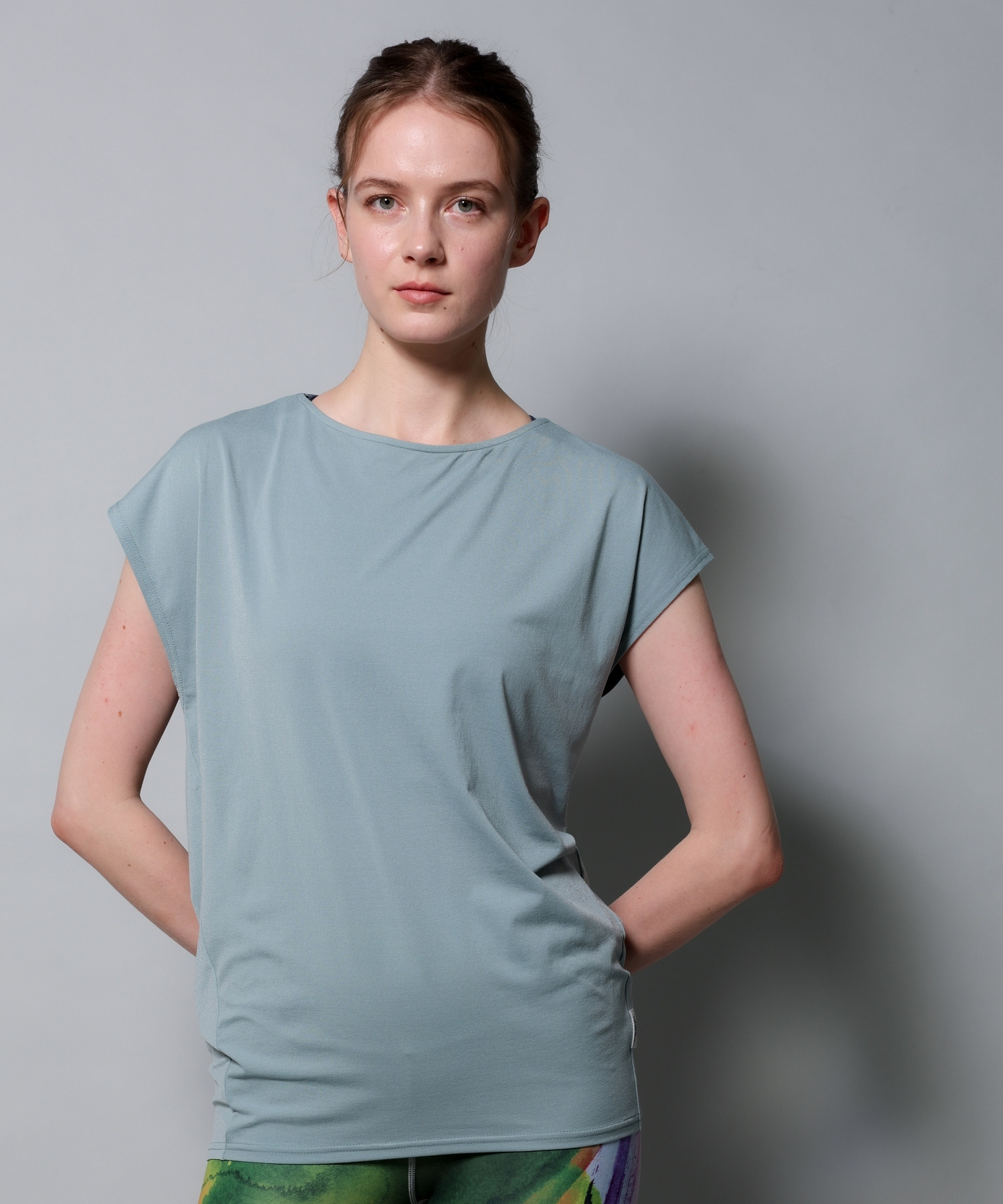 【Julier】【定番】ライトプライム バッククロスチュニック/エコ・UVカット・吸汗速乾・ホットヨガ対応・ラッシュガード 詳細画像 ミント 1