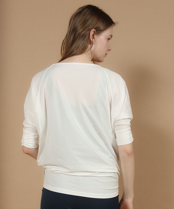 【定番】ライトプライムハーフスリーブプルオーバー/エコ・UVカット・吸汗速乾・ホットヨガ対応・ラッシュガード・マタニティ対応  詳細画像 ホワイト 2