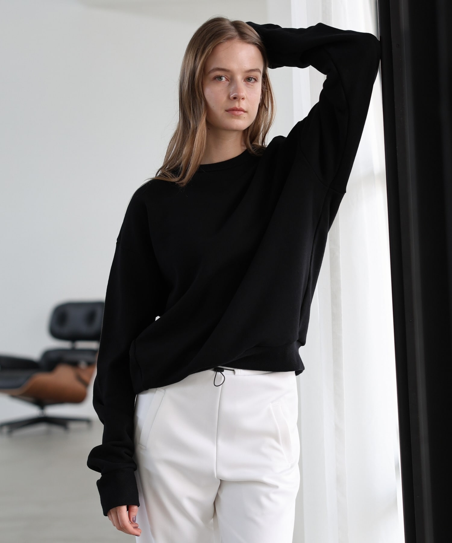 【Julier】裏毛スウェットプルオーバー/エコ 詳細画像 ブラック 1