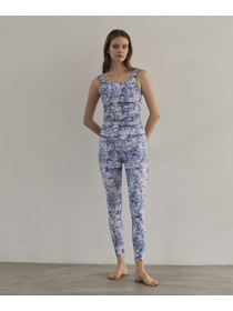 【Julier】sand flowerプリントミドルトップス/パット付き・UVカット・吸汗速乾・ホットヨガ対応・水着・水陸両用 詳細画像 グレー 5