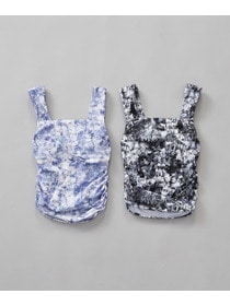 【Julier】sand flowerプリントミドルトップス/パット付き・UVカット・吸汗速乾・ホットヨガ対応・水着・水陸両用 詳細画像 グレー 9