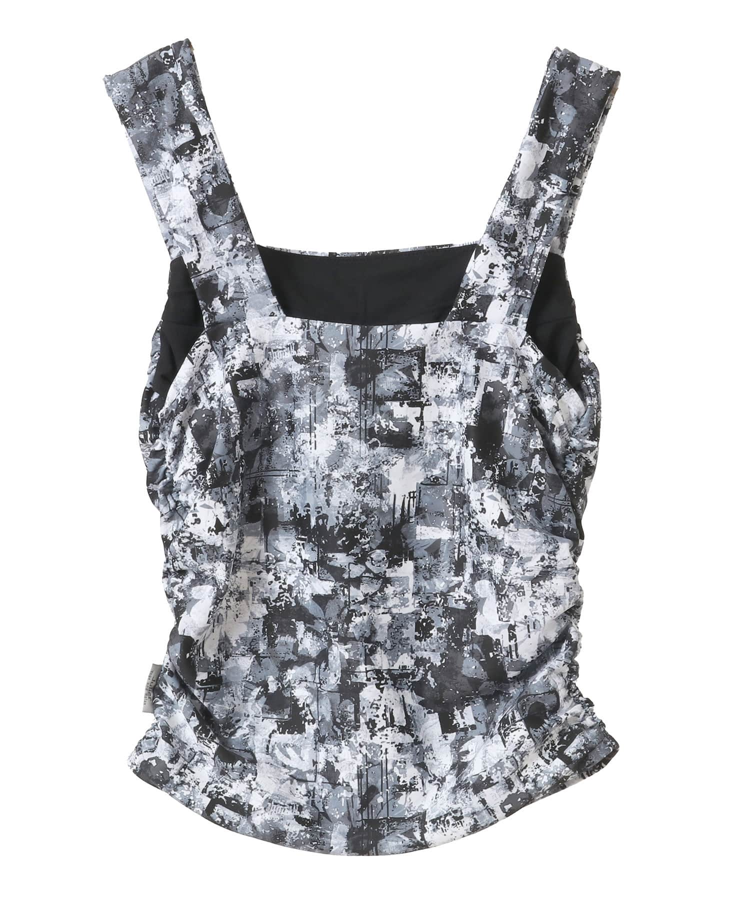 【Julier】sand flowerプリントミドルトップス/パット付き・UVカット・吸汗速乾・ホットヨガ対応・水着・水陸両用 詳細画像 グレー 10