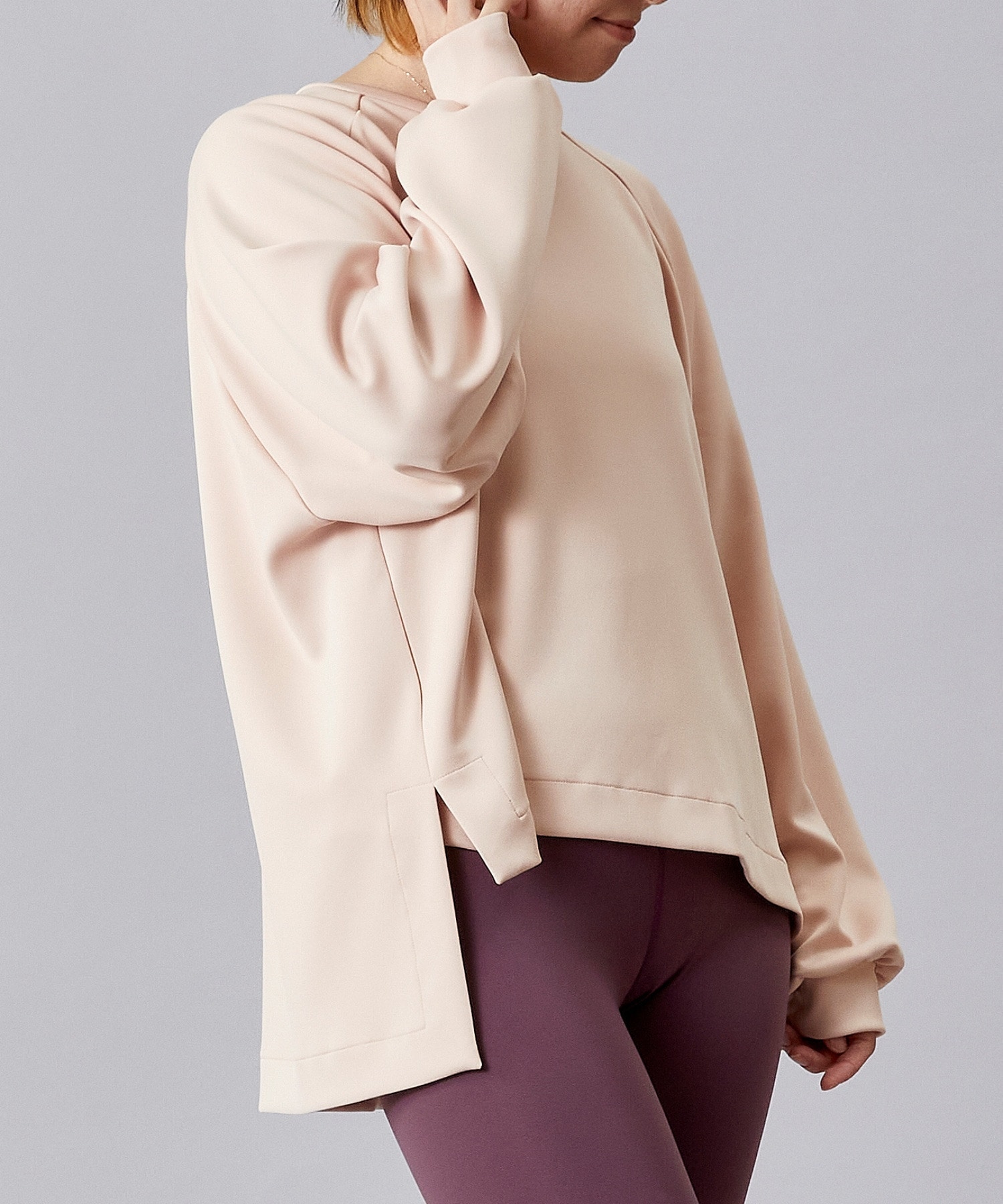 【Julier】プランプストレッチラージトップス/エコ・抗菌防臭・吸水速乾・ハイストレッチ 詳細画像 サーモンピンク 1