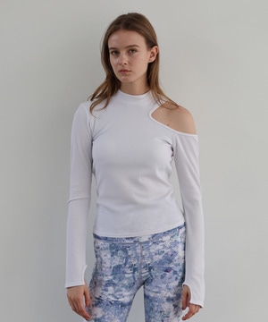 【Julier】リブロングスリーブプルオーバー/パット付き 詳細画像 ホワイト 1