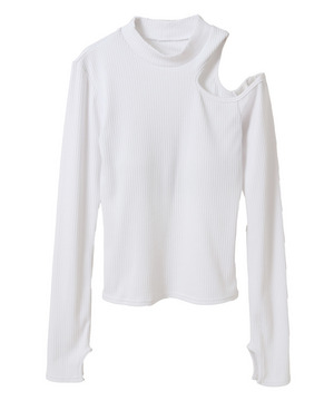 【Julier】リブロングスリーブプルオーバー/パット付き 詳細画像 ホワイト 3