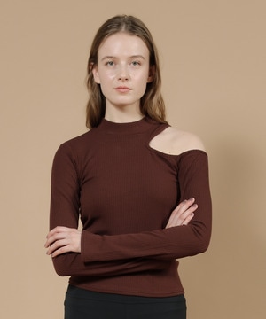 リブロングスリーブプルオーバー/パット付きリブロングスリーブプルオーバー/パット付き