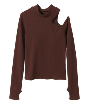 【Julier】リブロングスリーブプルオーバー/パット付き 詳細画像 ブラウン 2