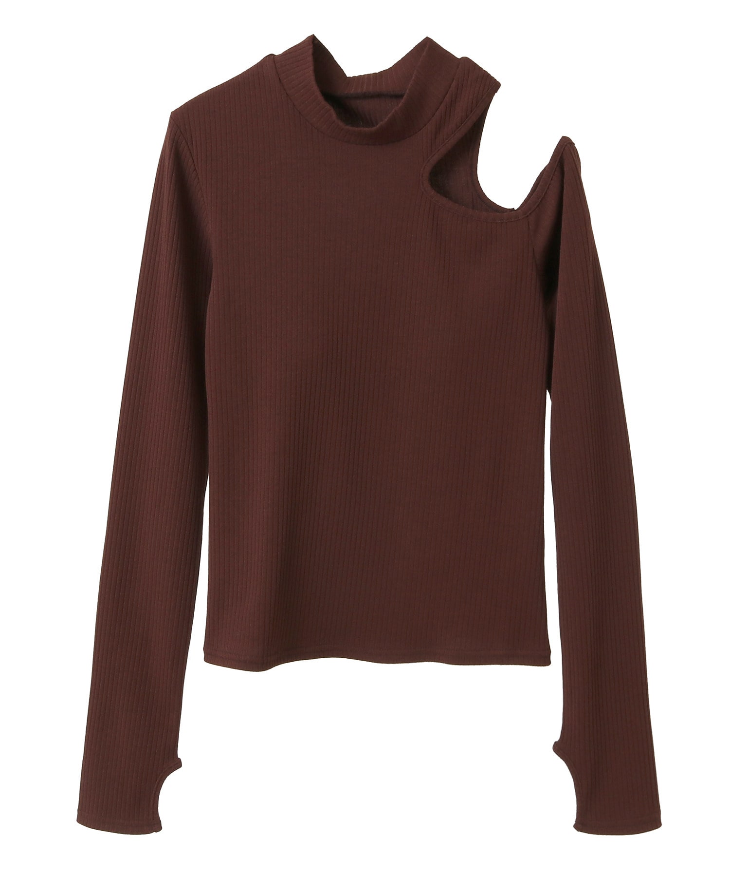 【Julier】リブロングスリーブプルオーバー/パット付き 詳細画像 ブラウン 2