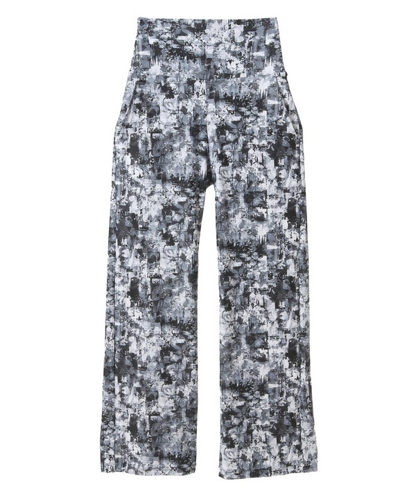 sand flowerプリントフレアレギンス/UVカット・吸汗速乾・ホットヨガ対応・水着・水陸両用 詳細画像 グレー 2