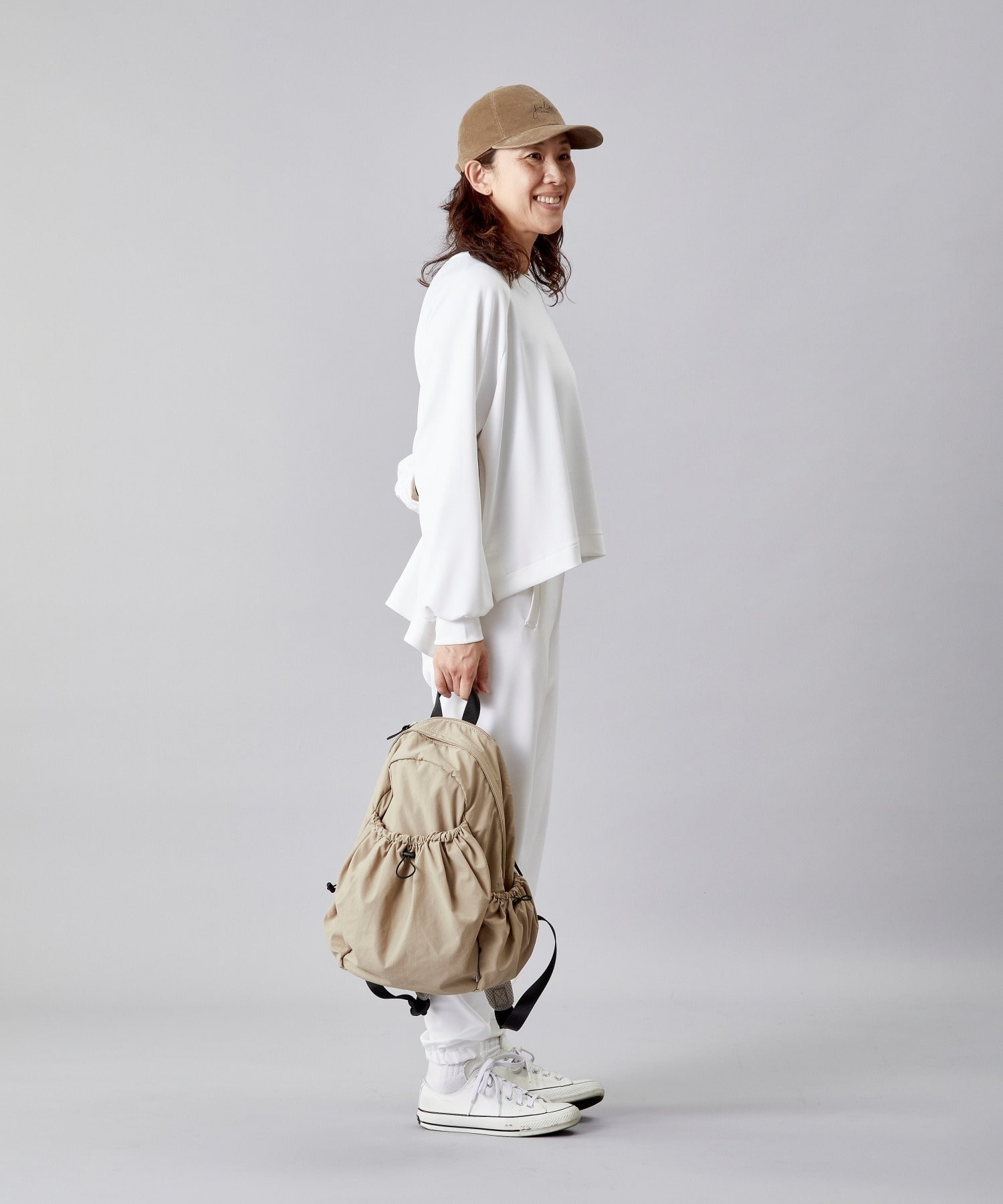 【Julier】プランプストレッチギャザーパンツ/エコ・抗菌防臭・吸水速乾・ハイストレッチ 詳細画像 カーキ 19