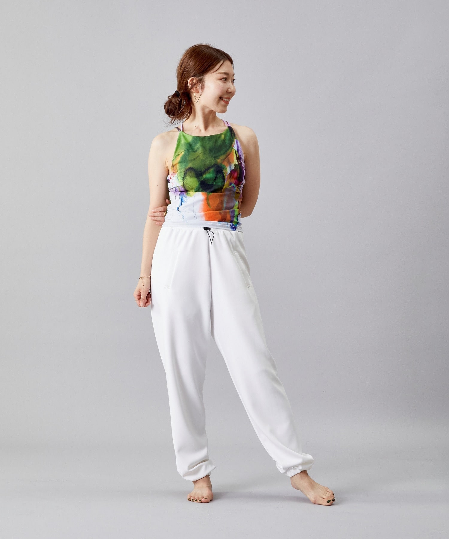 【Julier】プランプストレッチギャザーパンツ/エコ・抗菌防臭・吸水速乾・ハイストレッチ 詳細画像 カーキ 21