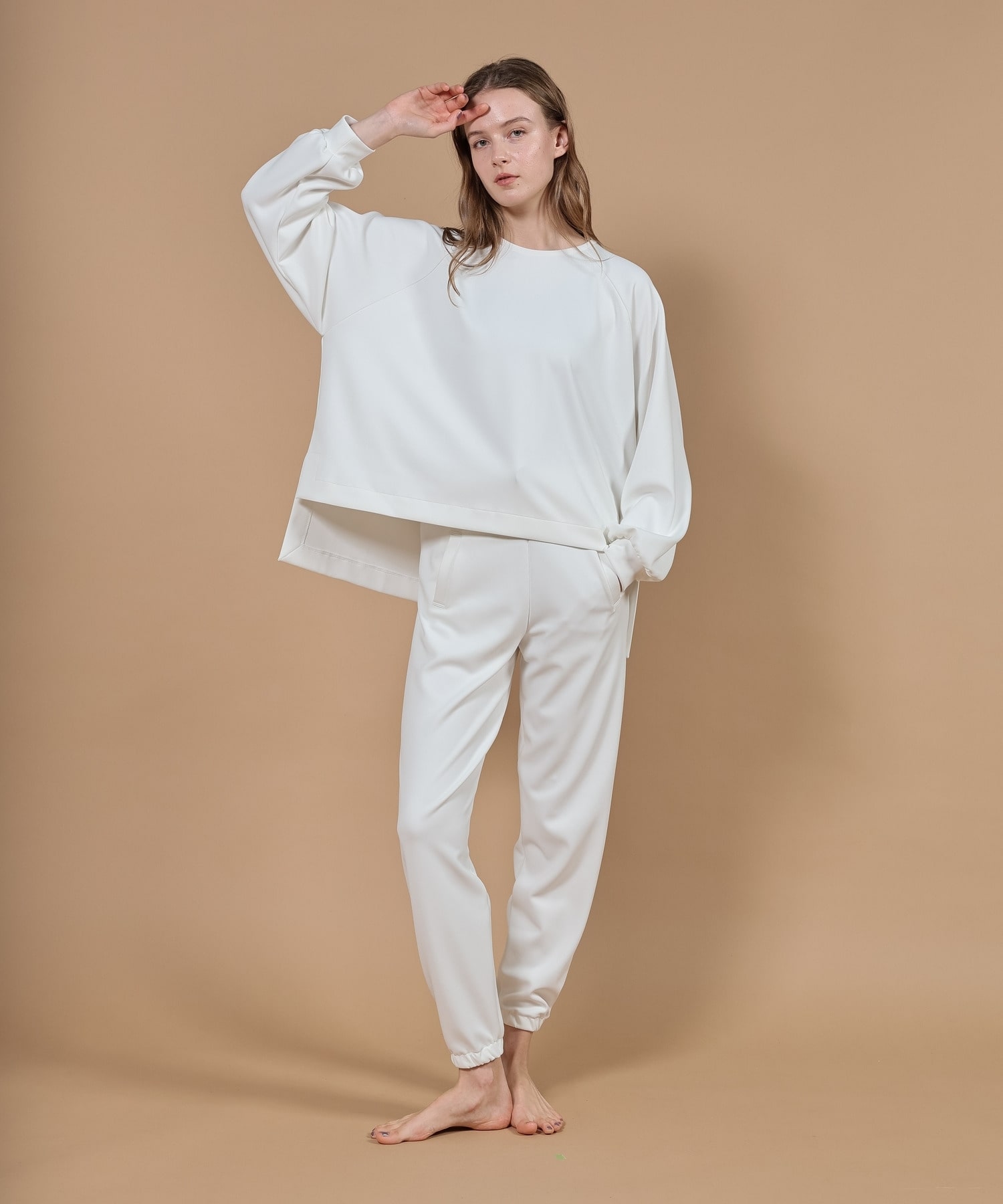 【Julier】プランプストレッチギャザーパンツ/エコ・抗菌防臭・吸水速乾・ハイストレッチ 詳細画像 カーキ 3