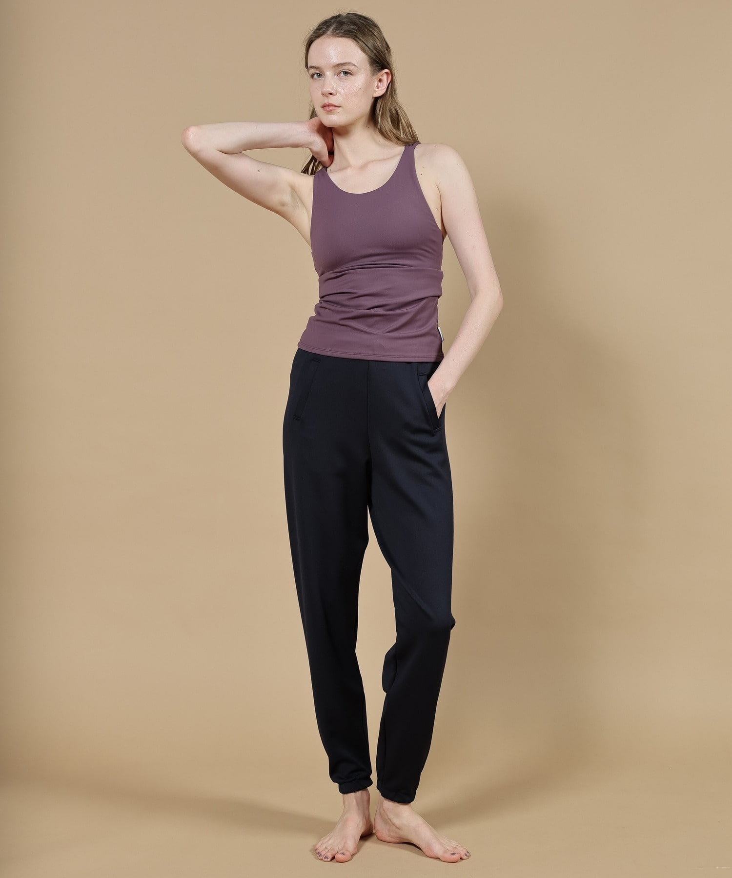 【Julier】プランプストレッチギャザーパンツ/エコ・抗菌防臭・吸水速乾・ハイストレッチ 詳細画像 カーキ 6