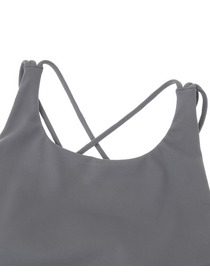 【Julier】【定番】プレミアムフローショートトップス/パット付き・UVカット・吸汗速乾・ホットヨガ対応・水着・水陸両用 詳細画像 グレー 10