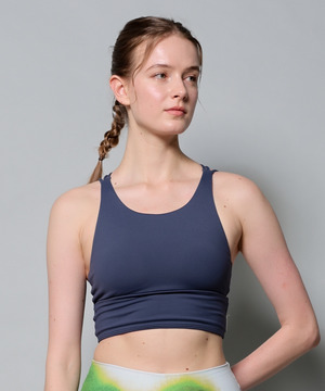 【Julier】【定番】プレミアムフローショートトップス/パット付き・UVカット・吸汗速乾・ホットヨガ対応・水着・水陸両用 詳細画像 ダークブルー 1