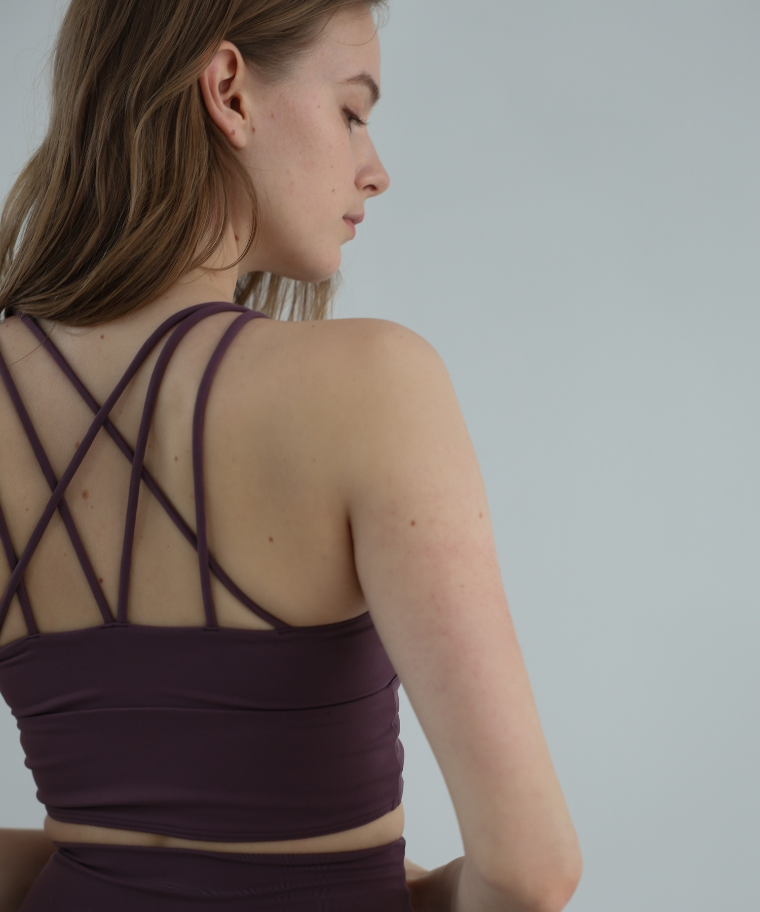 【Julier】【定番】プレミアムフローショートトップス/パット付き・UVカット・吸汗速乾・ホットヨガ対応・水着・水陸両用 詳細画像 グレー 1