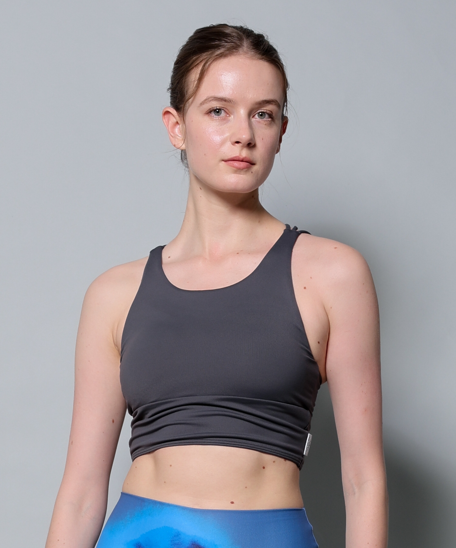 【Julier】【定番】プレミアムフローショートトップス/パット付き・UVカット・吸汗速乾・ホットヨガ対応・水着・水陸両用 詳細画像 グレー 1