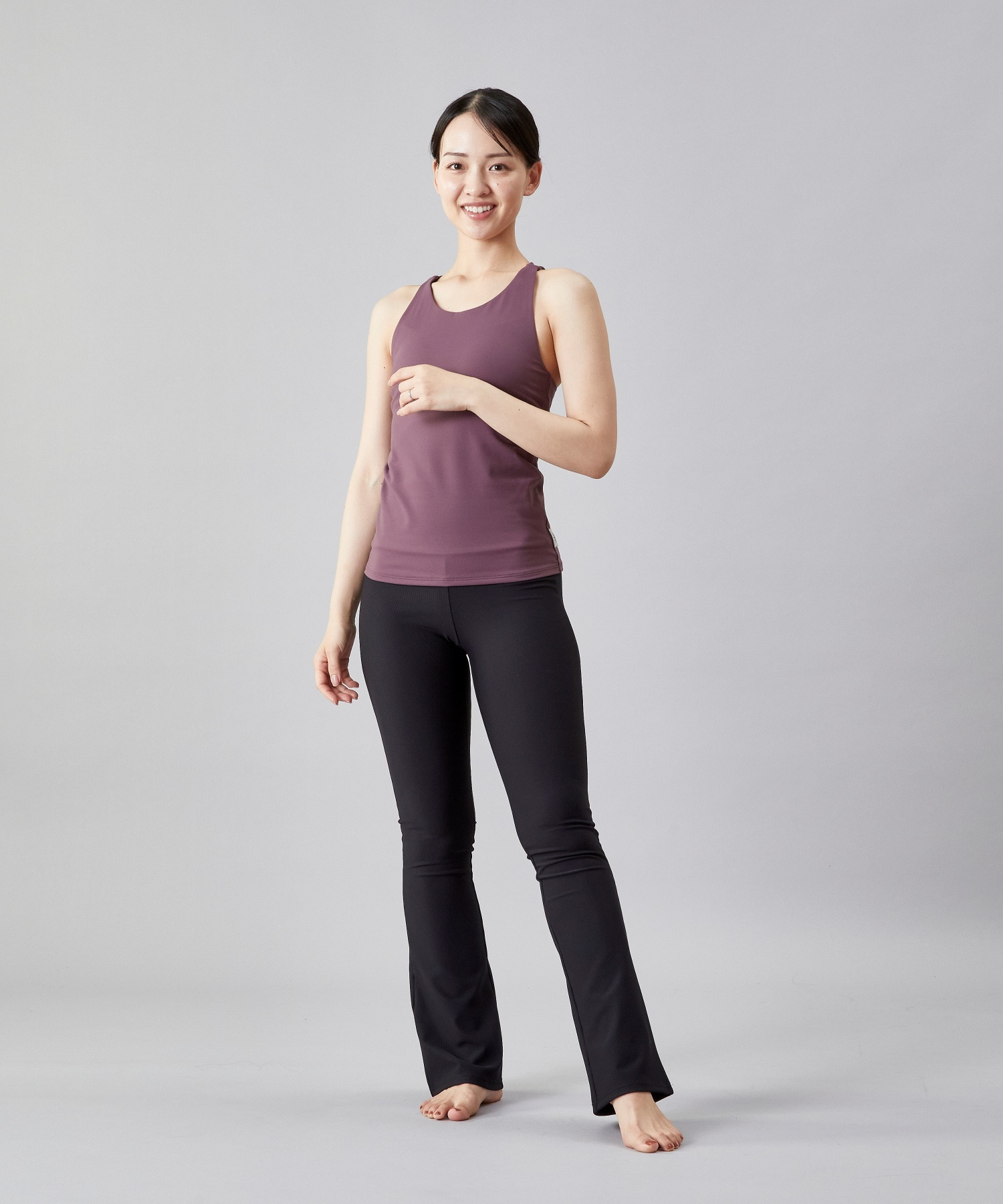 【Julier】プレミアムフローキャミソール/パット付き・UVカット・吸汗速乾・ホットヨガ対応・水着・水陸両用 詳細画像 グレー 5