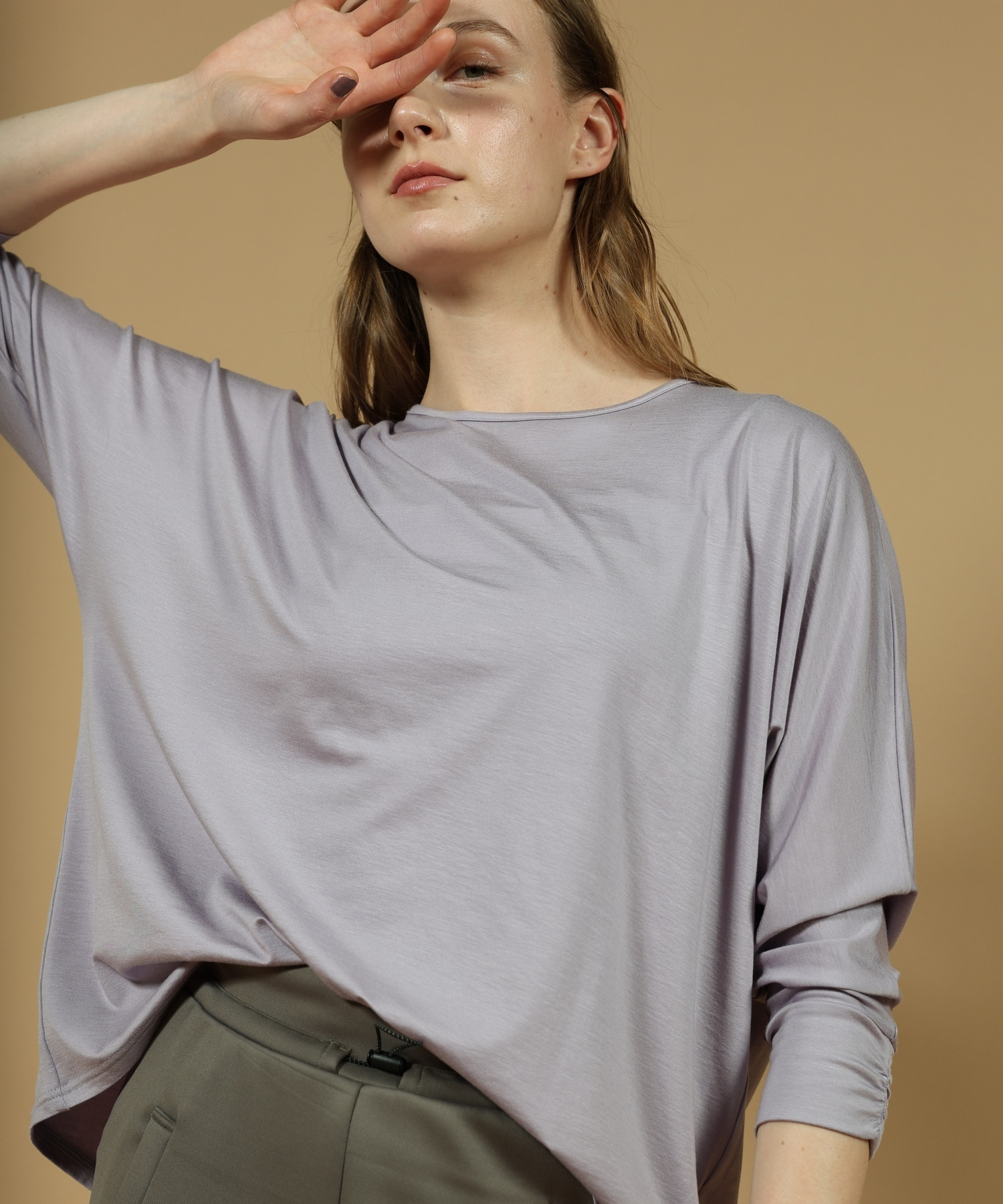 【Julier】エコリヨセルハーフスリーブプルオーバー/保湿・吸湿・ハイストレッチ・マタニティ対応 詳細画像 ブラック 1