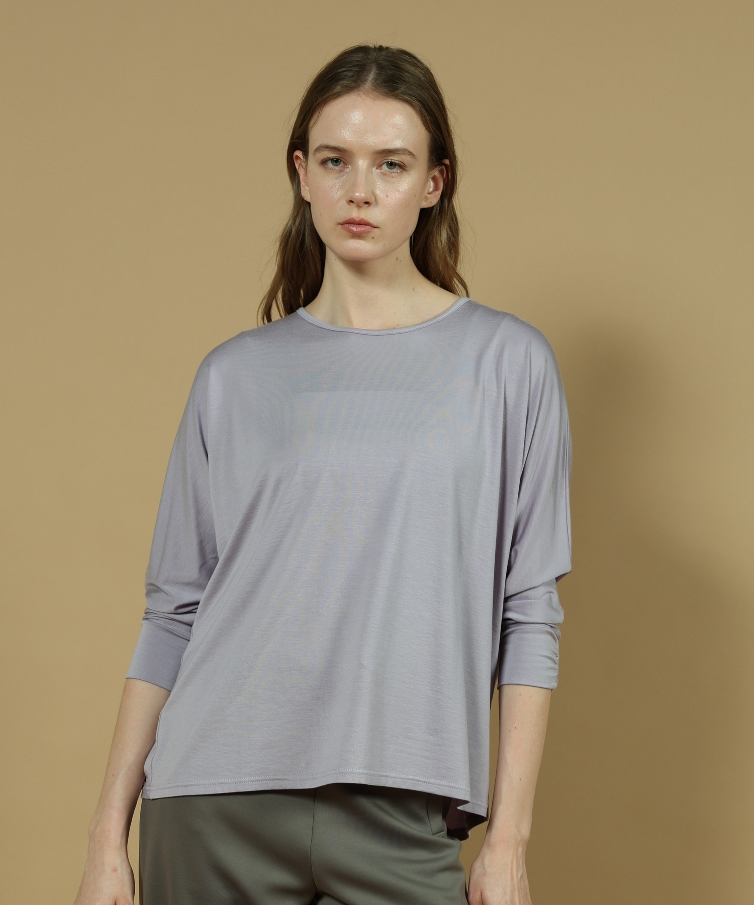 【Julier】エコリヨセルハーフスリーブプルオーバー/保湿・吸湿・ハイストレッチ・マタニティ対応 詳細画像 ラベンダー 1