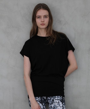 【Julier】エコリヨセル半袖トップス/保湿・吸湿・ハイストレッチ 詳細画像 ブラック 2