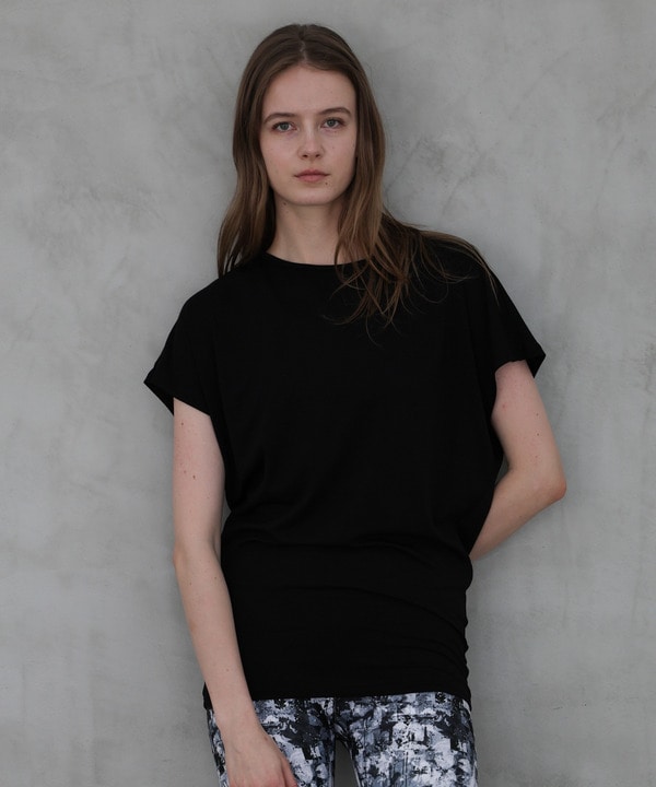 エコリヨセル半袖トップス/保湿・吸湿・ハイストレッチ 詳細画像 ブラック 2