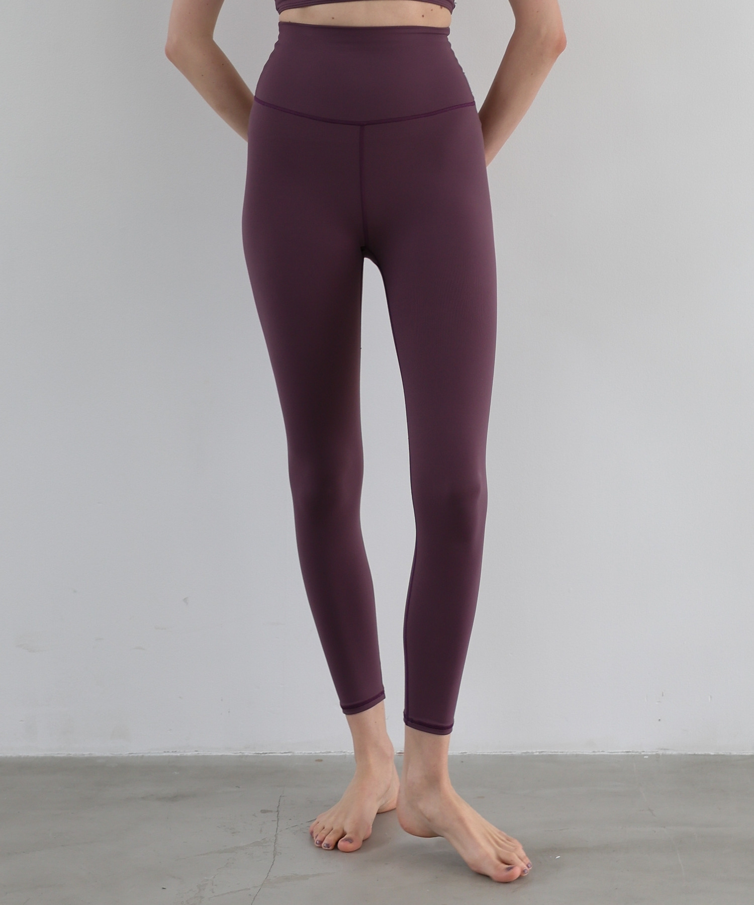 【Julier】【定番】プレミアムフロースーパーハイレギンス/ UVカット・吸汗速乾・ホットヨガ対応・水着・水陸両用 詳細画像 プラム 1