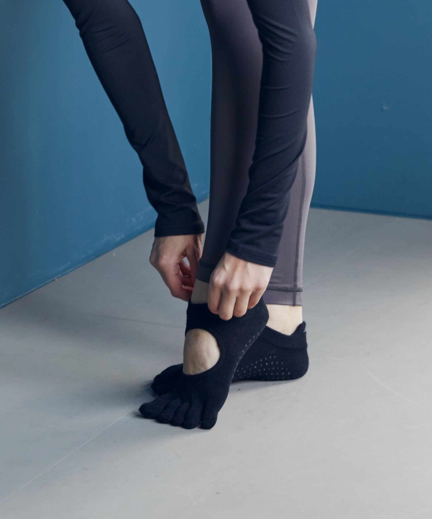 【Julier】グリップフローソックス/つま先あり・滑り止め付き 詳細画像 ブルー 3