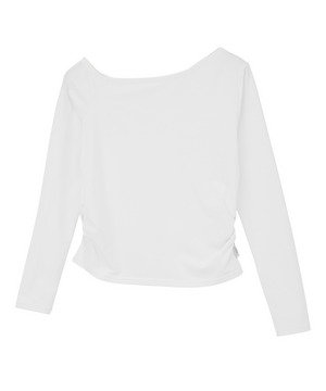 【Julier】Ecocoアシンメトリー ロングスリーブプルオーバー/エコ・UVカット・吸汗速乾・ハイストレッチ・ホットヨガ対応・ラッシュガード 詳細画像 ホワイト 1