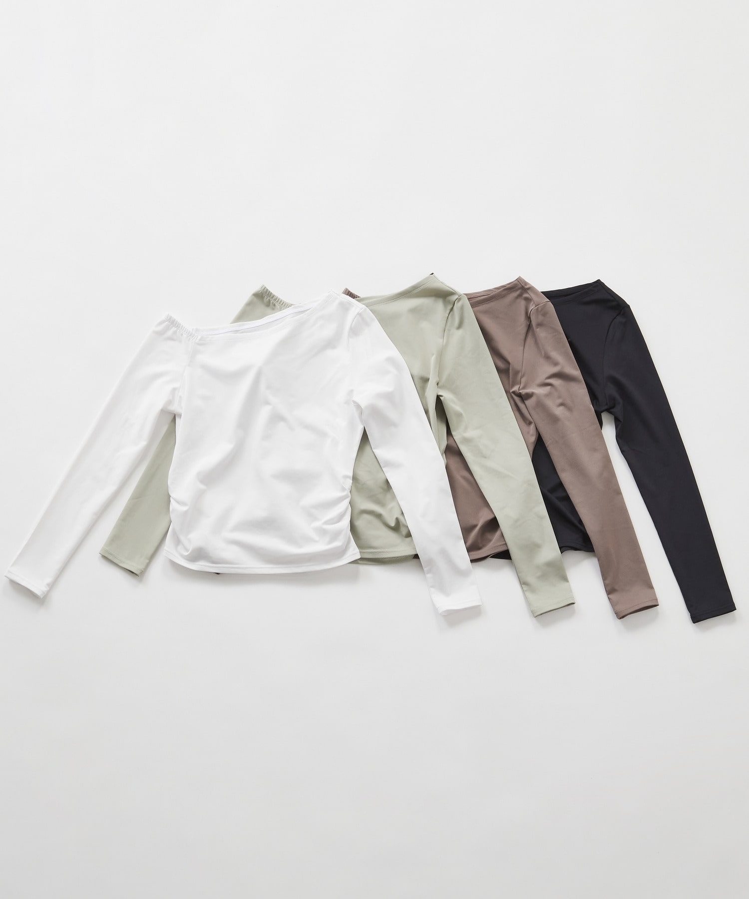 【Julier】Ecocoアシンメトリー ロングスリーブプルオーバー/エコ・UVカット・吸汗速乾・ハイストレッチ・ホットヨガ対応・ラッシュガード 詳細画像 ブラック 5