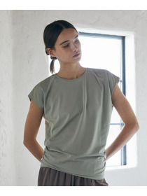 【Julier】【定番】Ecocoフレンチスリーブトップス/エコ・UVカット・吸汗速乾・ハイストレッチ・ホットヨガ対応・ラッシュガード 詳細画像 ブラック 1