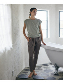 【Julier】【定番】Ecocoフレンチスリーブトップス/エコ・UVカット・吸汗速乾・ハイストレッチ・ホットヨガ対応・ラッシュガード 詳細画像 ブラック 5