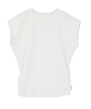 【Julier】【定番】Ecocoフレンチスリーブトップス/エコ・UVカット・吸汗速乾・ハイストレッチ・ホットヨガ対応・ラッシュガード 詳細画像 ホワイト 1