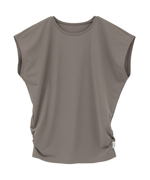 【Julier】【定番】Ecocoフレンチスリーブトップス/エコ・UVカット・吸汗速乾・ハイストレッチ・ホットヨガ対応・ラッシュガード 詳細画像 グレイッシュベージュ 1