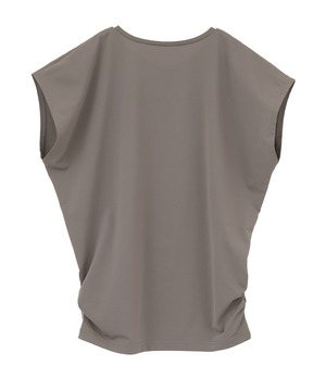 【Julier】【定番】Ecocoフレンチスリーブトップス/エコ・UVカット・吸汗速乾・ハイストレッチ・ホットヨガ対応・ラッシュガード 詳細画像 グレイッシュベージュ 2