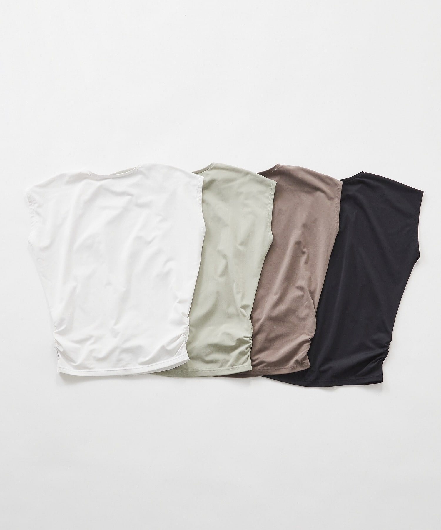 【Julier】【定番】Ecocoフレンチスリーブトップス/エコ・UVカット・吸汗速乾・ハイストレッチ・ホットヨガ対応・ラッシュガード 詳細画像 ブラック 8