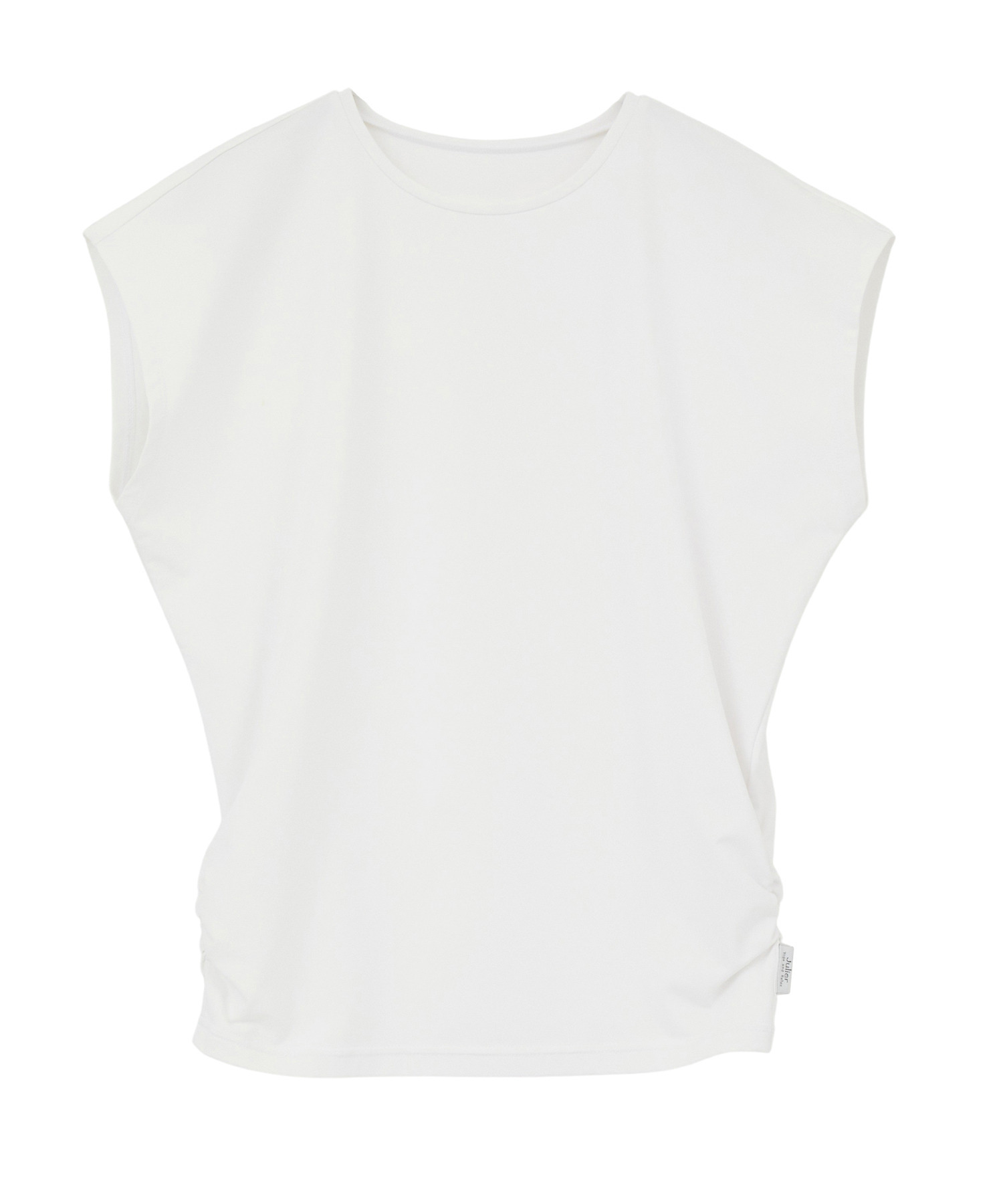 【Julier】【定番】Ecocoフレンチスリーブトップス/エコ・UVカット・吸汗速乾・ハイストレッチ・ホットヨガ対応・ラッシュガード 詳細画像 ホワイト 1