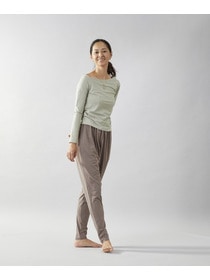 【Julier】【定番】Ecocoギャザーパンツ/エコ・UVカット・吸汗速乾・ハイストレッチ・ホットヨガ対応 詳細画像 グレイッシュベージュ 18