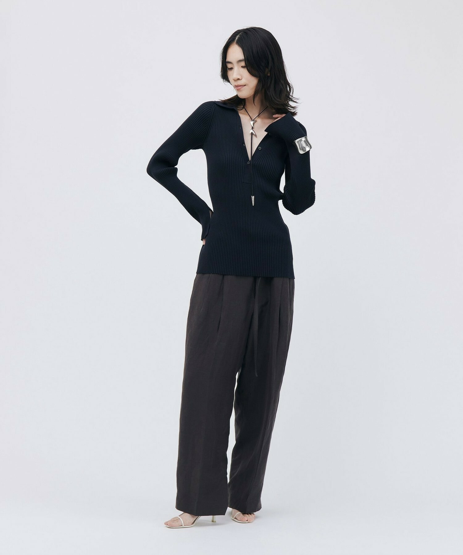 【unbilanc】フォードワイドパンツ 詳細画像 ブラウン 10