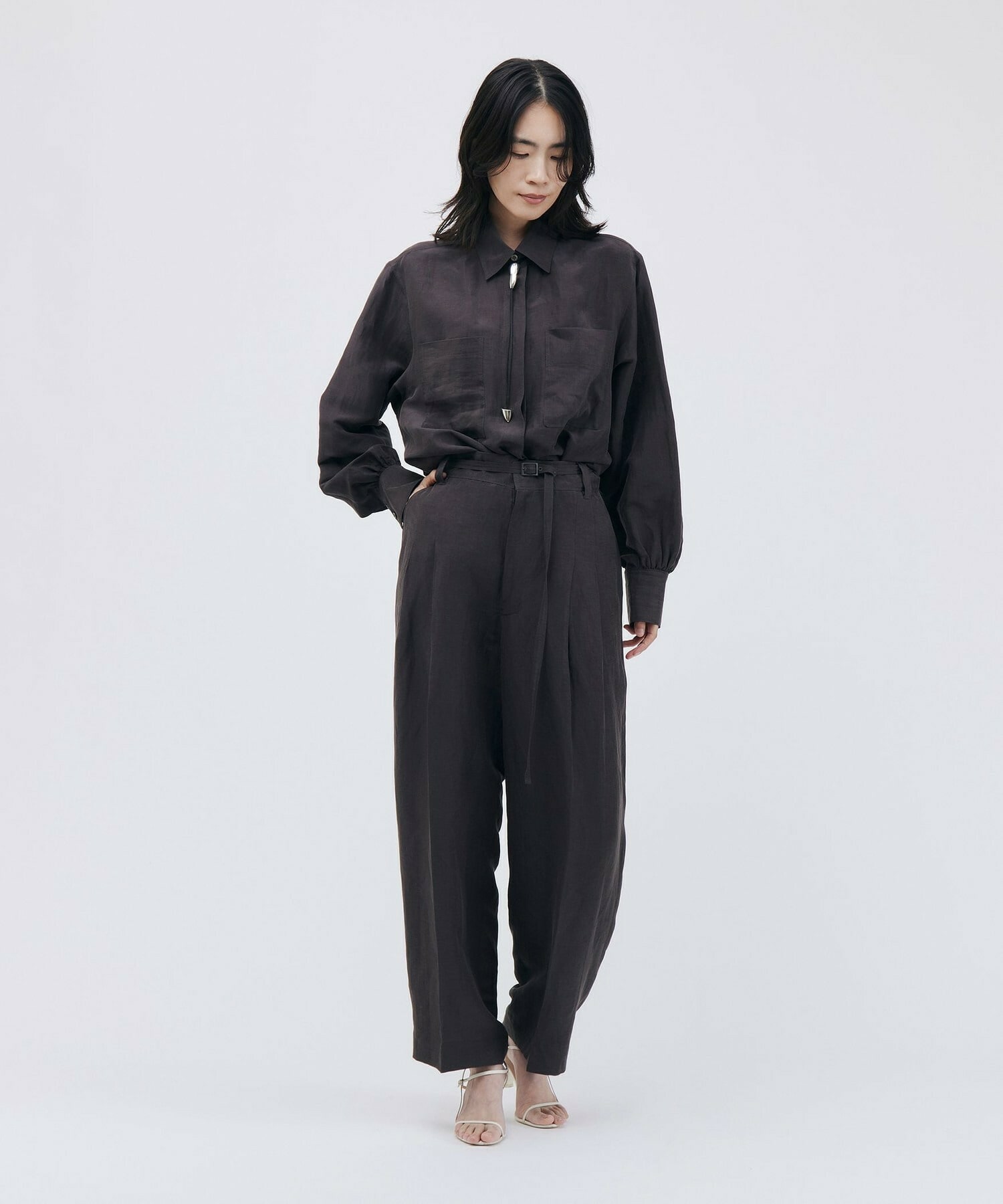 【unbilanc】フォードワイドパンツ 詳細画像 ブラウン 18