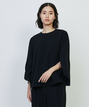 【L'EQUIPE】トリアセライトダブルクロスブラウス 詳細画像 ブラック 1