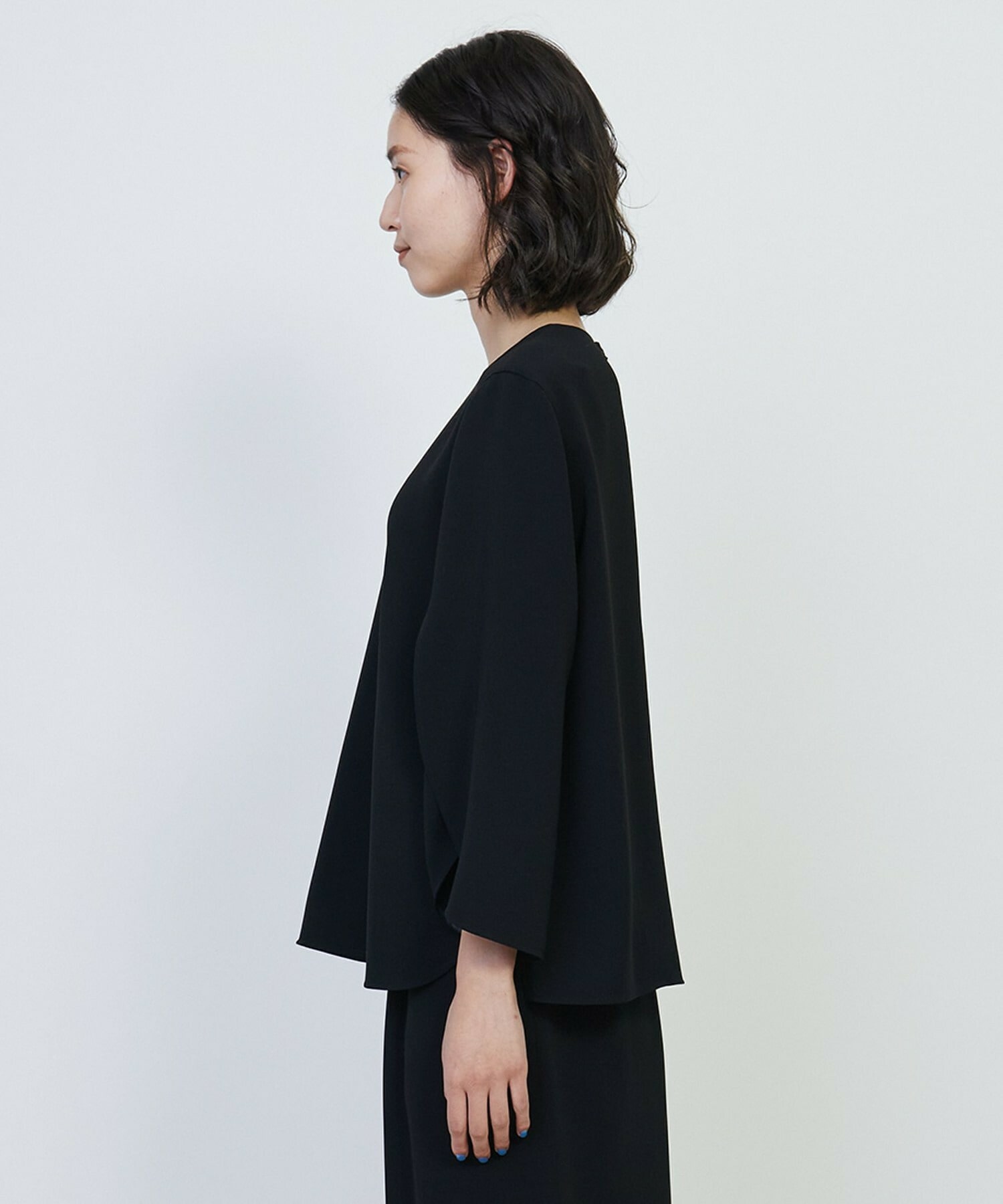 【L'EQUIPE】トリアセライトダブルクロスブラウス 詳細画像 ブラック 6