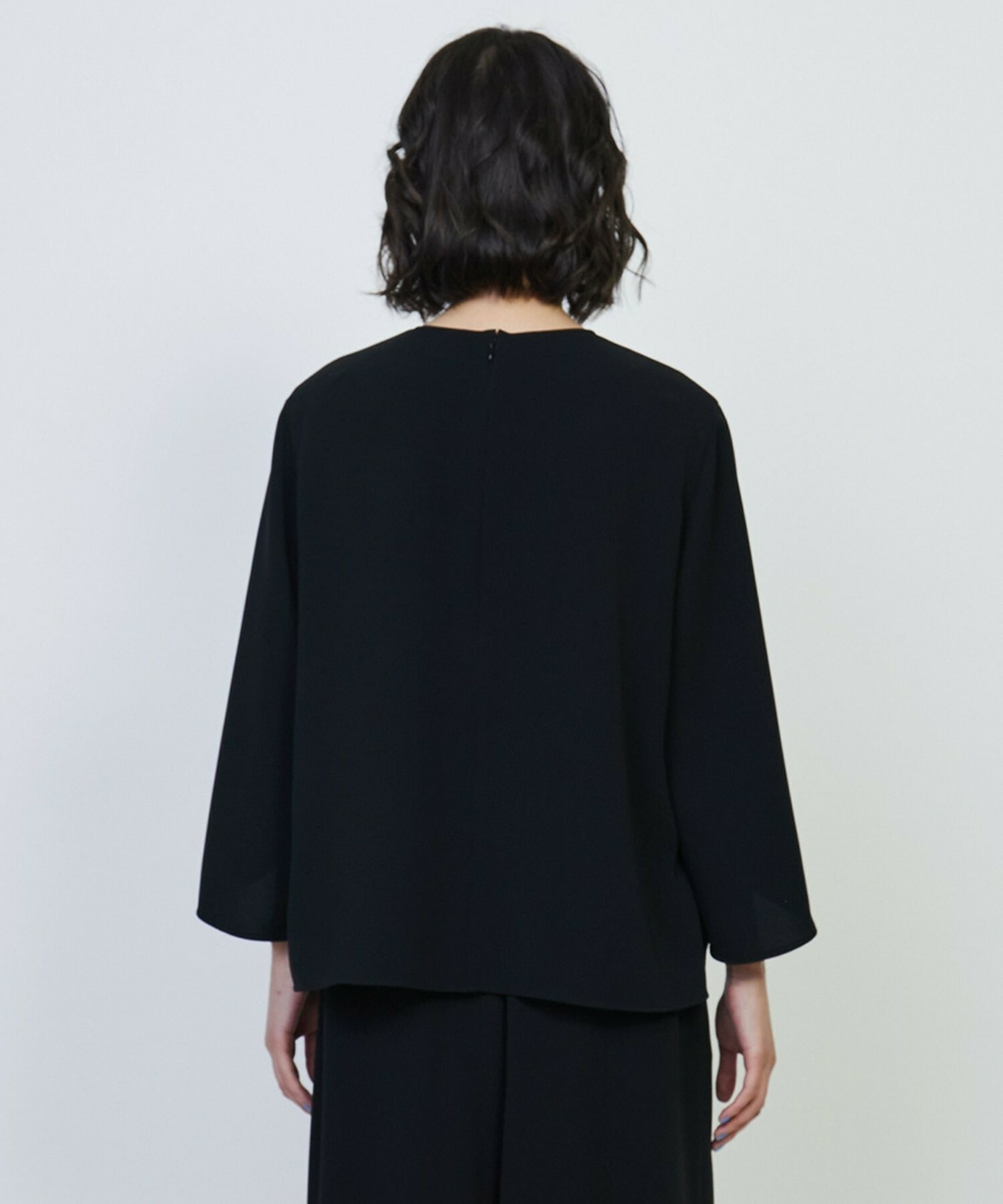 【L'EQUIPE】トリアセライトダブルクロスブラウス 詳細画像 ブラック 7
