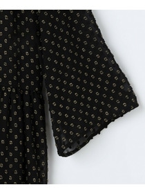 【L'EQUIPE】シフォンドット箔プリントワンピース 詳細画像 ブラック 11