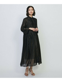 【L'EQUIPE】シフォンドット箔プリントワンピース 詳細画像 ブラック 2