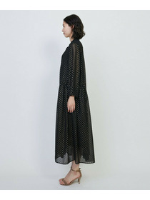 【L'EQUIPE】シフォンドット箔プリントワンピース 詳細画像 ブラック 6