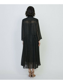 【L'EQUIPE】シフォンドット箔プリントワンピース 詳細画像 ブラック 7